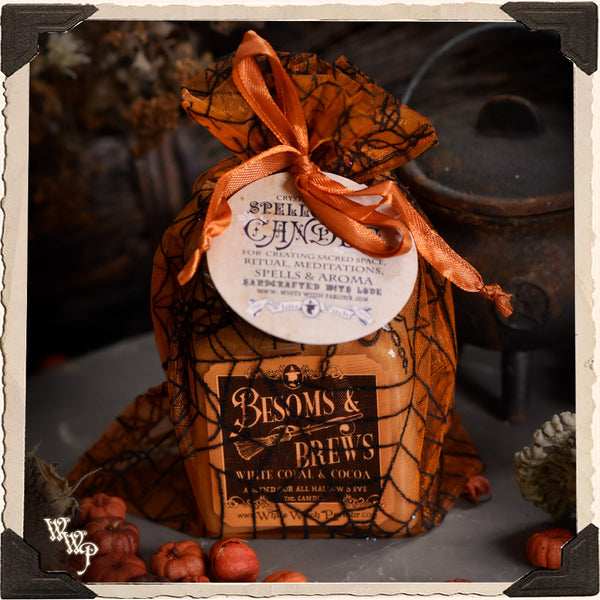 BESOMS & BREWS Apothecary CANDLE 7oz. For Hallow's Eve, Witchery & Autumnal Energy.