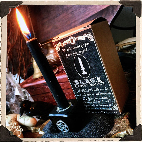 BLACK SPELL CANDLES. 13 Pack - Unscented. For Mystery, Magic & All Energies. White Witch Parlour