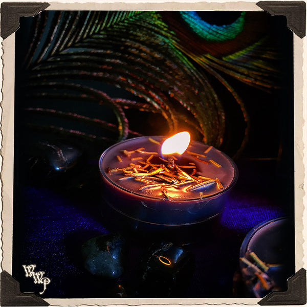 BLACK MOON TEALIGHT CANDLES. 12 Pack. For Soul Guidance, Ancient Wisdom, Seance & Intentions.