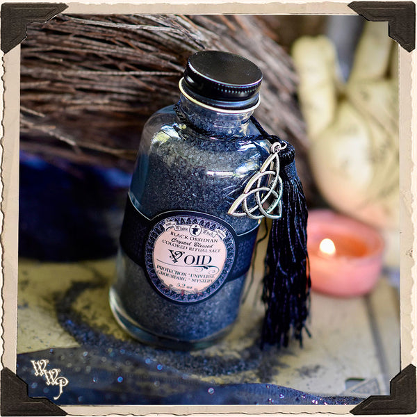 BLACK RITUAL SALT. Void. For Casting Circles, Protection & Grounding.