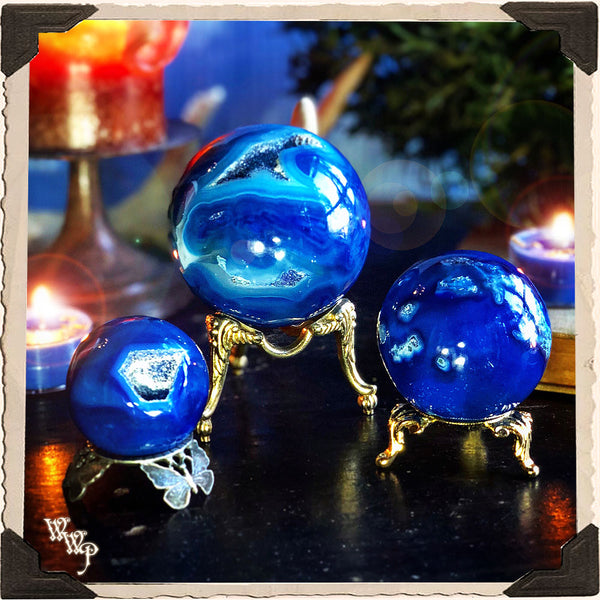 BLUE ONYX SPHERE CRYSTAL. For Creativity, Relieving Stress & Focus.