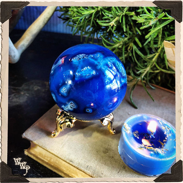 BLUE ONYX SPHERE CRYSTAL. For Creativity, Relieving Stress & Focus.