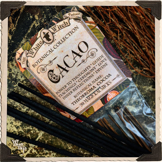 CACAO INCENSE. 20 Stick Pack. For Divine Connection, Soul Awareness & Passion. White Witch Parlour