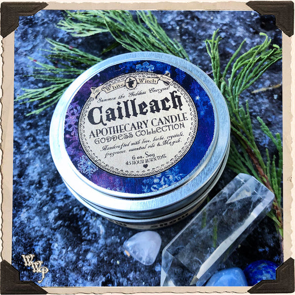 CAILLEACH GODDESS CANDLE. 6 oz. For Crone, Winter, Wisdom & Renewal.
