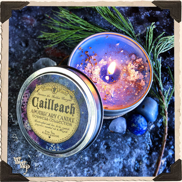 CAILLEACH GODDESS CANDLE. 6 oz. For Crone, Winter, Wisdom & Renewal.