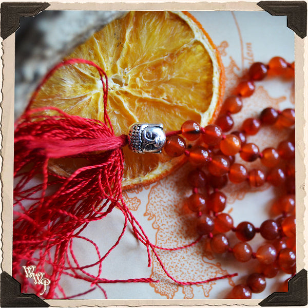 CARNELIAN MAGICK MALA. 108 Beads For Prayer, Positive Energy, Motivation & Courage.