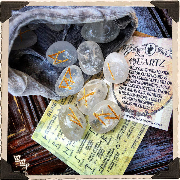 QUARTZ CRYSTAL MAGICK RUNE SET. For Divination & Fortune Telling