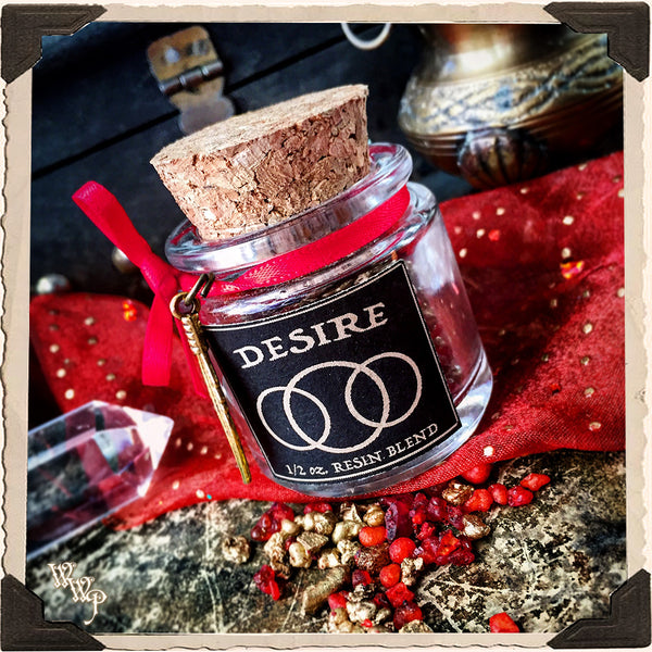 DESIRE INCENSE. All Natural Resin Blend. For Lust, Love, Binding Relationships & Strength.