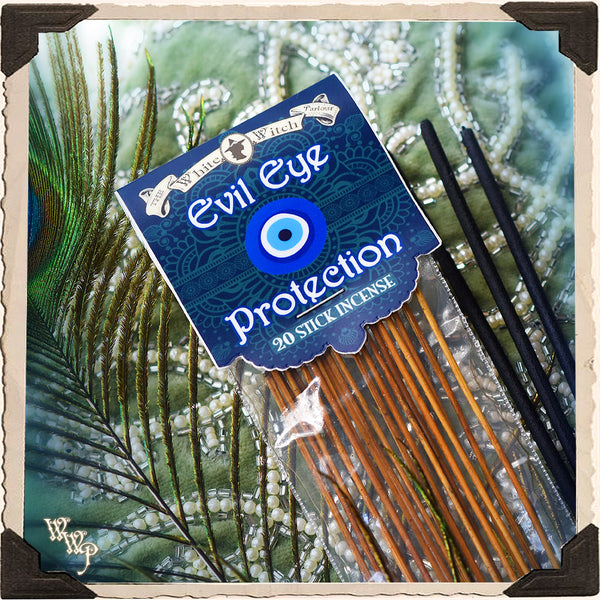 EVIL EYE PROTECTION INCENSE. 20 Stick Pack. For Releasing Old Patterns, Banishing Ill Will & Blocking Bad Luck.