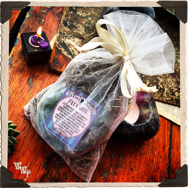 FLUORITE CANDLE HOLDER. For Spiritual Awakening & Psychic Awareness. Tealight Crystal. White Witch Parlour