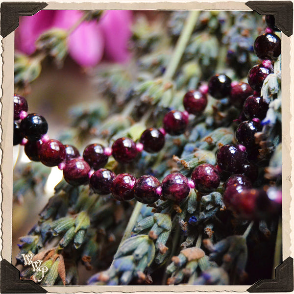 RED GARNET CRYSTAL MALA. 108 Beads. For Sexuality, Root Chakra, Success & Power.