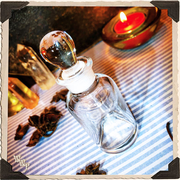DISCONTINUED: CLEAR GLASS APOTHECARY BOTTLE. 1oz. For Vintage Altar Decor, Potions, Herbs.