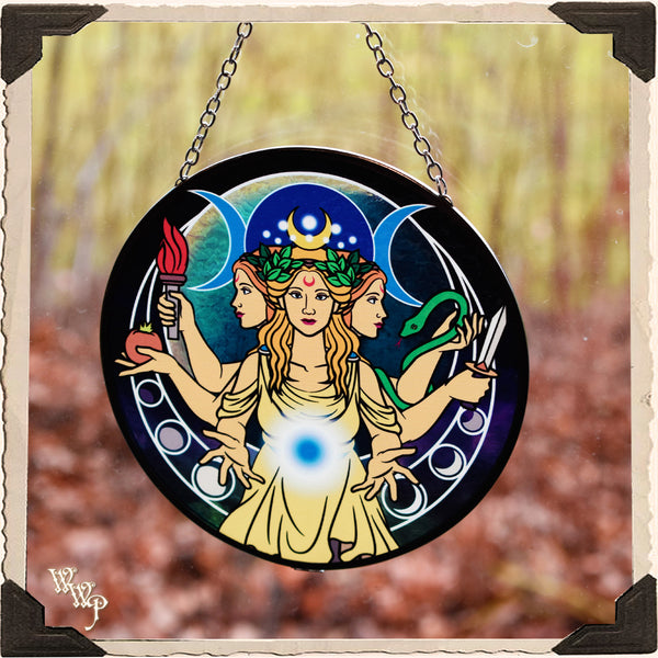 TRIPLE GODDESS SUN CATCHER. For Balance & Magick. White Witch Parlour