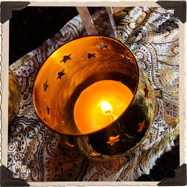BRASS STAR TEALIGHT CANDLE HOLDER. For Altar Decor. WhiteWitchParlour.com