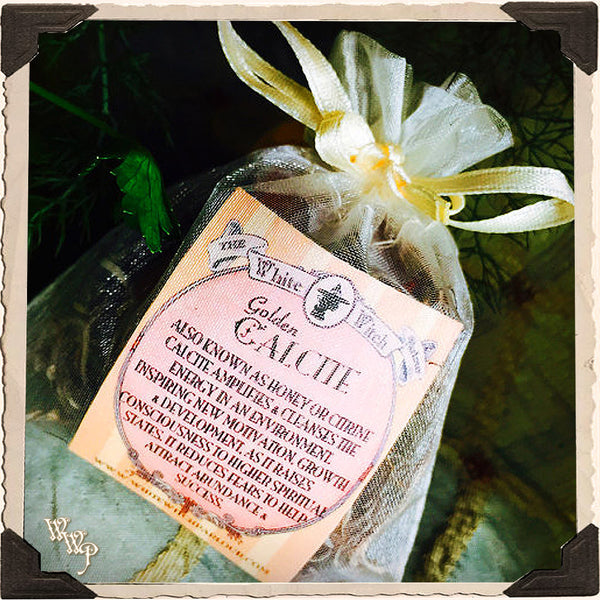 GOLDEN CALCITE CITRINE SPHERE CRYSTAL. For Prosperity, Motivation & Abundance White Witch Parlour