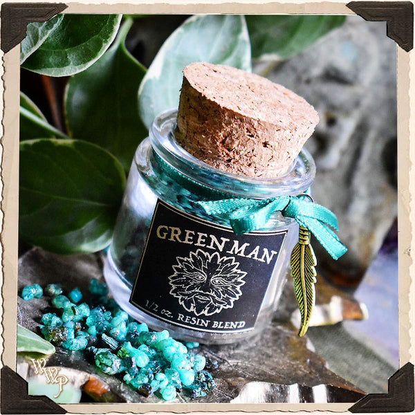 GREEN MAN INCENSE. All Natural Resin Blend. For Fertility, Honoring Nature & Abundance. White Witch Parlour