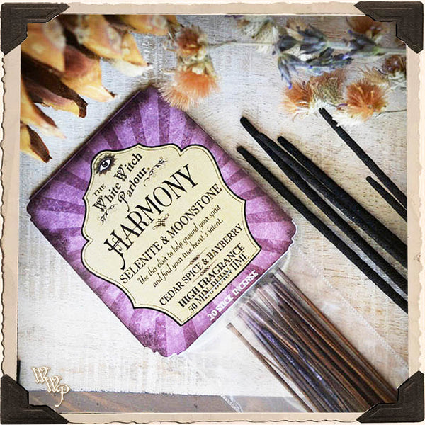 HARMONY Elixir INCENSE. 20 Stick Pack. For Peace, Divine Guidance & Moon Energy. White Witch Parlour