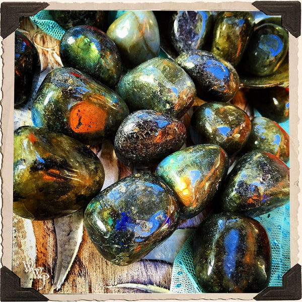 On Sale! LABRADORITE TUMBLED CRYSTAL. For Spiritual Strength & Psychic Enhancement.