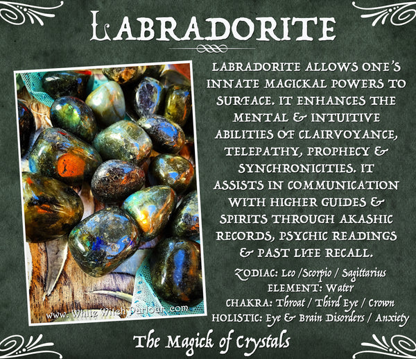 On Sale! LABRADORITE TUMBLED CRYSTAL. For Spiritual Strength & Psychic Enhancement.