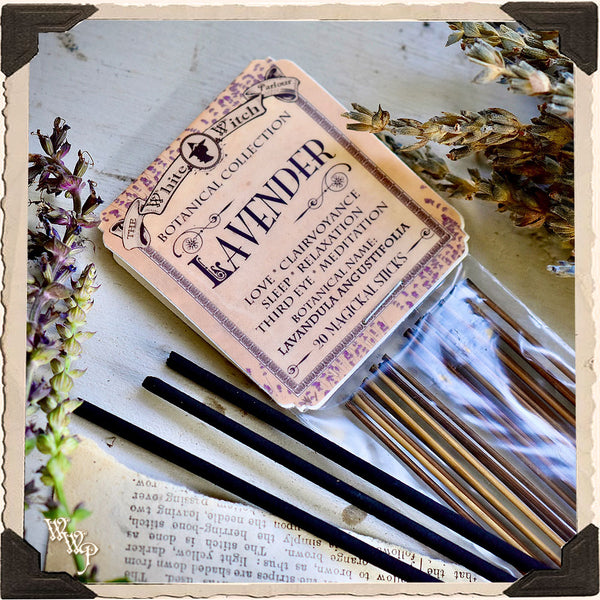 LAVENDER INCENSE. 20 Stick Pack. Single-Note. For Meditation, Sleep & Divination. White Witch Parlour