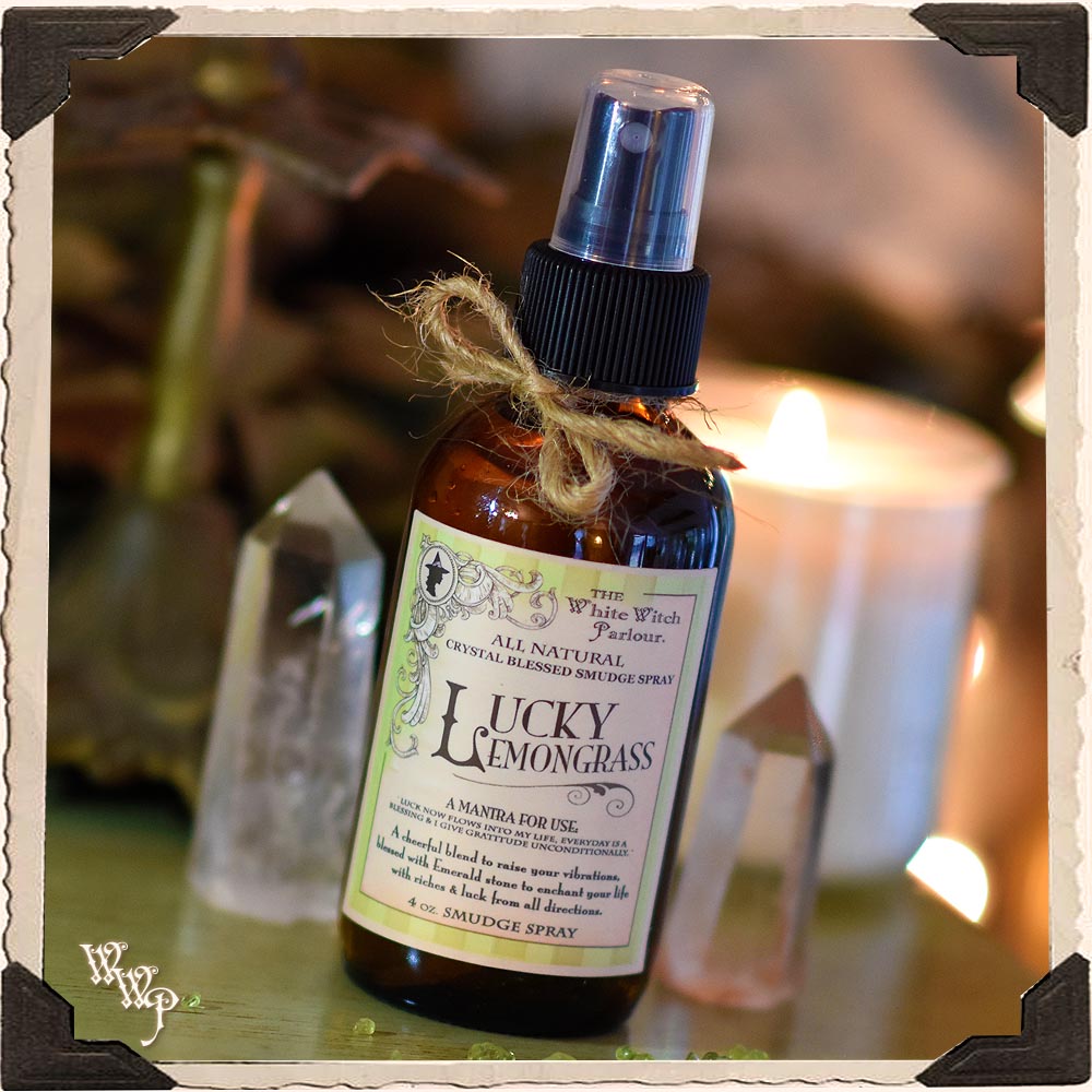 LUCKY LEMONGRASS 4oz. All Natural Ritual Smudge Spray. For Luck & Fort ...
