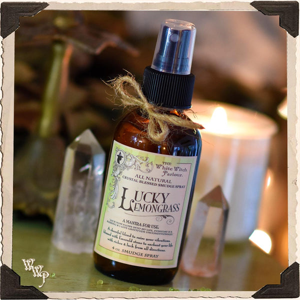 LUCKY LEMONGRASS 4oz. All Natural Ritual Smudge Spray. For Luck & Fortune.