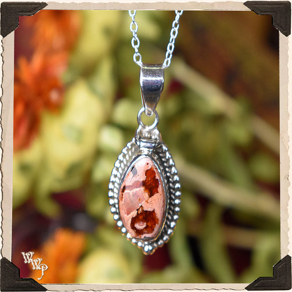 LIMITED EDITION : FIRE OPAL LOCKET NECKLACE. For Passion & Creativity. Sterling Silver.( SKU:MR30 )