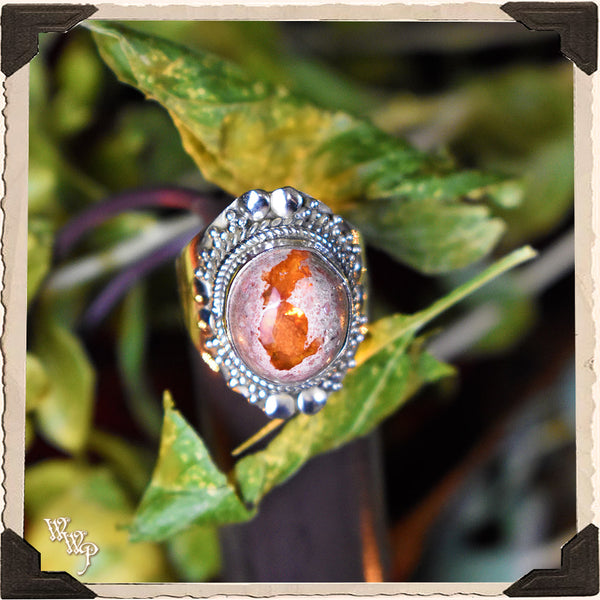 LIMITED EDITION : FIRE OPAL RING. For Passion & Creativity. Sterling Silver.( SKU:MR32 )