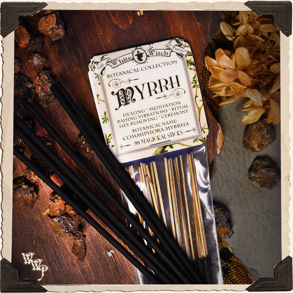 MYRRH INCENSE. 20 Stick Pack. Single-Note Botanical. For Healing, Divination & Renewal.