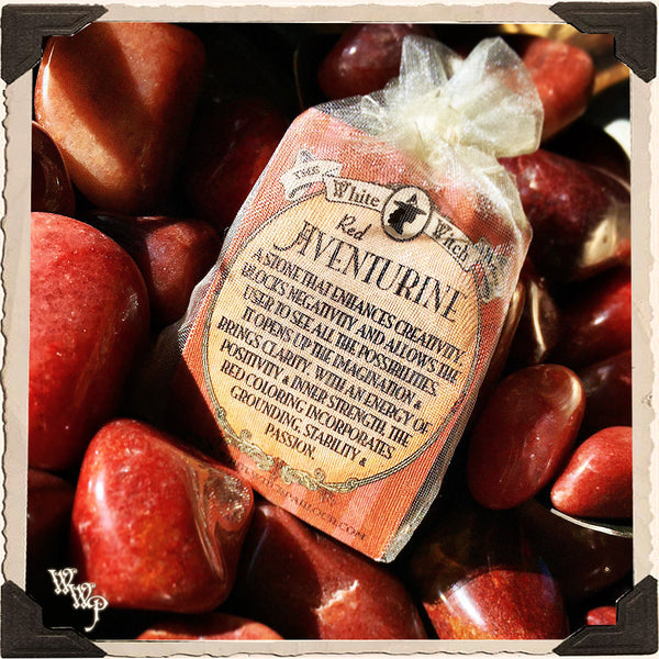 RED AVENTURINE TUMBLED CRYSTAL. For Grounding, Stability & Imagination.