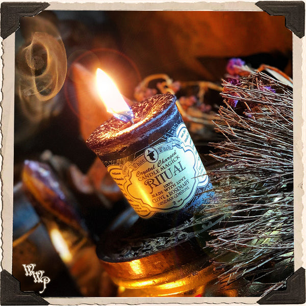 RITUAL VOTIVE CANDLE. For Protection, Insight & Sabbat Ceremony. White Witch Parlour