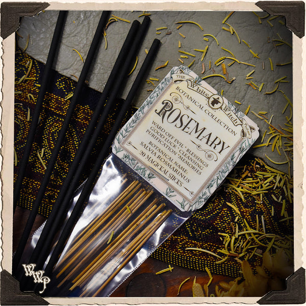 ROSEMARY INCENSE. 20 Stick Pack. Single-Note Botanical. For Warding Off Evil Spirits, Psychic Detox & Purification. White Witch Parlour