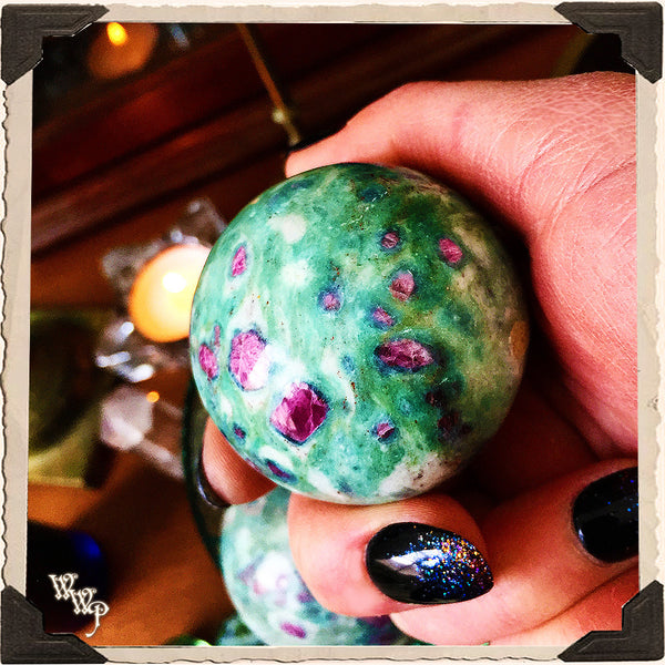 RUBY FUCHSITE SPHERE Crystal. For Humanity, Togetherness & Awakening.