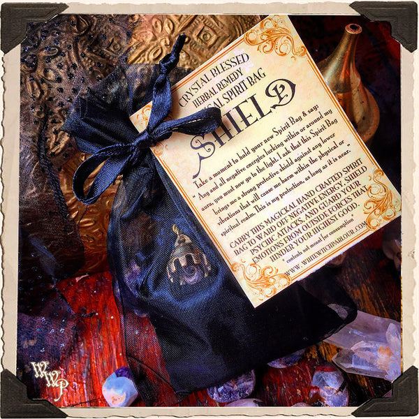 SHIELD SPIRIT BAG. Blessed Mojo Medicine Bag For Protection, Empaths & Blocking Negativity.