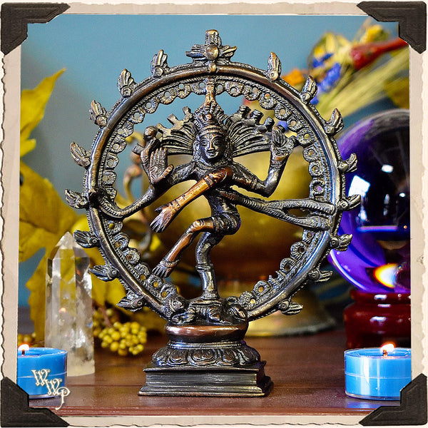 SHIVA NATRAJ ALTAR DECOR. Brass Statue for Spiritual Protection, Rebirth, Awakening & Movement. White Witch Parlour