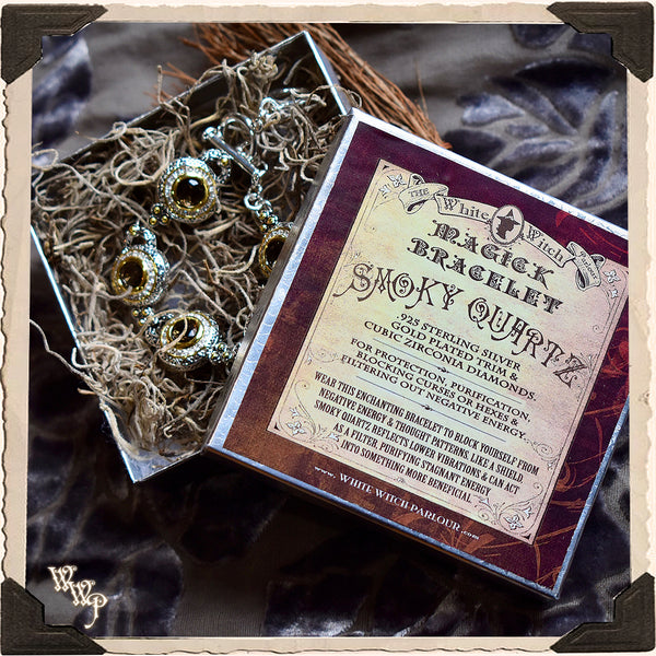 SMOKY QUARTZ BRACELET Sterling Silver. For Protection & Blocking Negativity. White Witch Parlour