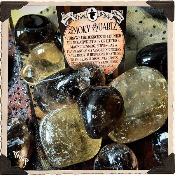 SMOKY QUARTZ TUMBLED CRYSTAL. For Protection, Banishing & Negativity.