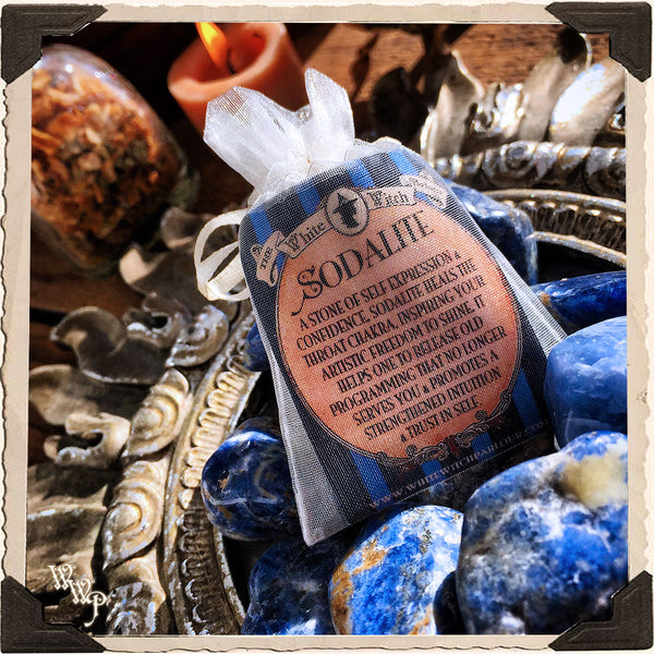 SODALITE TUMBLED CRYSTAL. For Self Expression & Artistic Freedom.