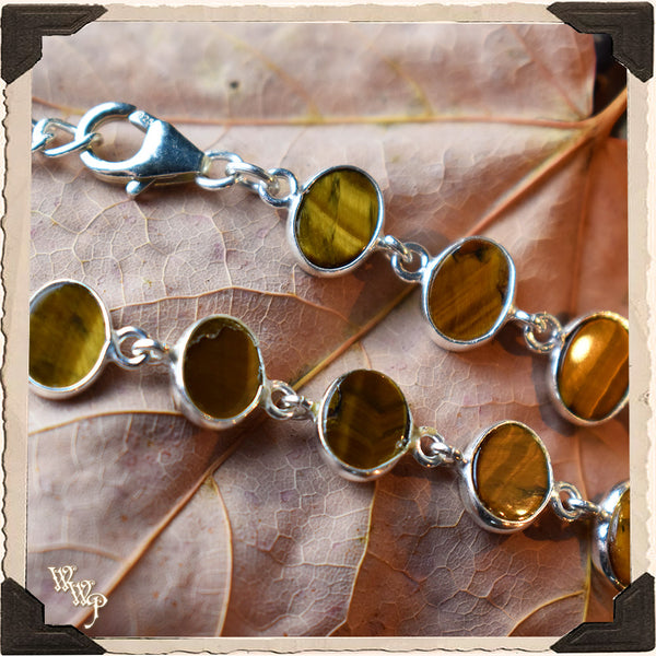 LIMITED EDITION : TIGER'S EYE BRACELET. For Strength & Protection. Sterling Silver.