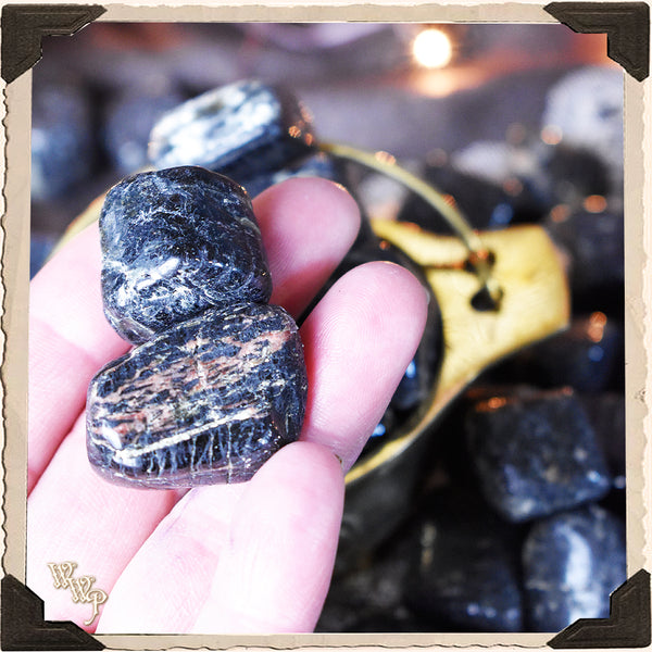BLACK TOURMALINE TUMBLED CRYSTAL For Witchcraft, Empaths & Spiritual Protection.