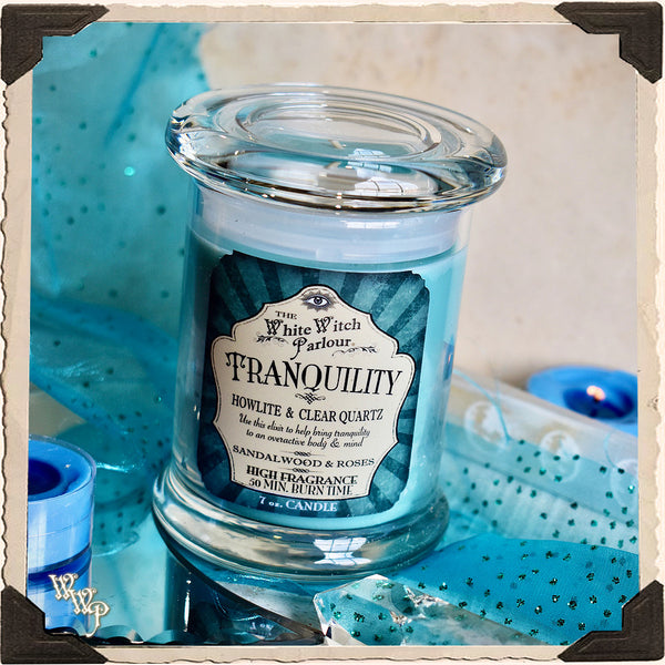 TRANQUILITY Elixir Apothecary CANDLE 7oz. For Peace, Calmness & Enlightenment.