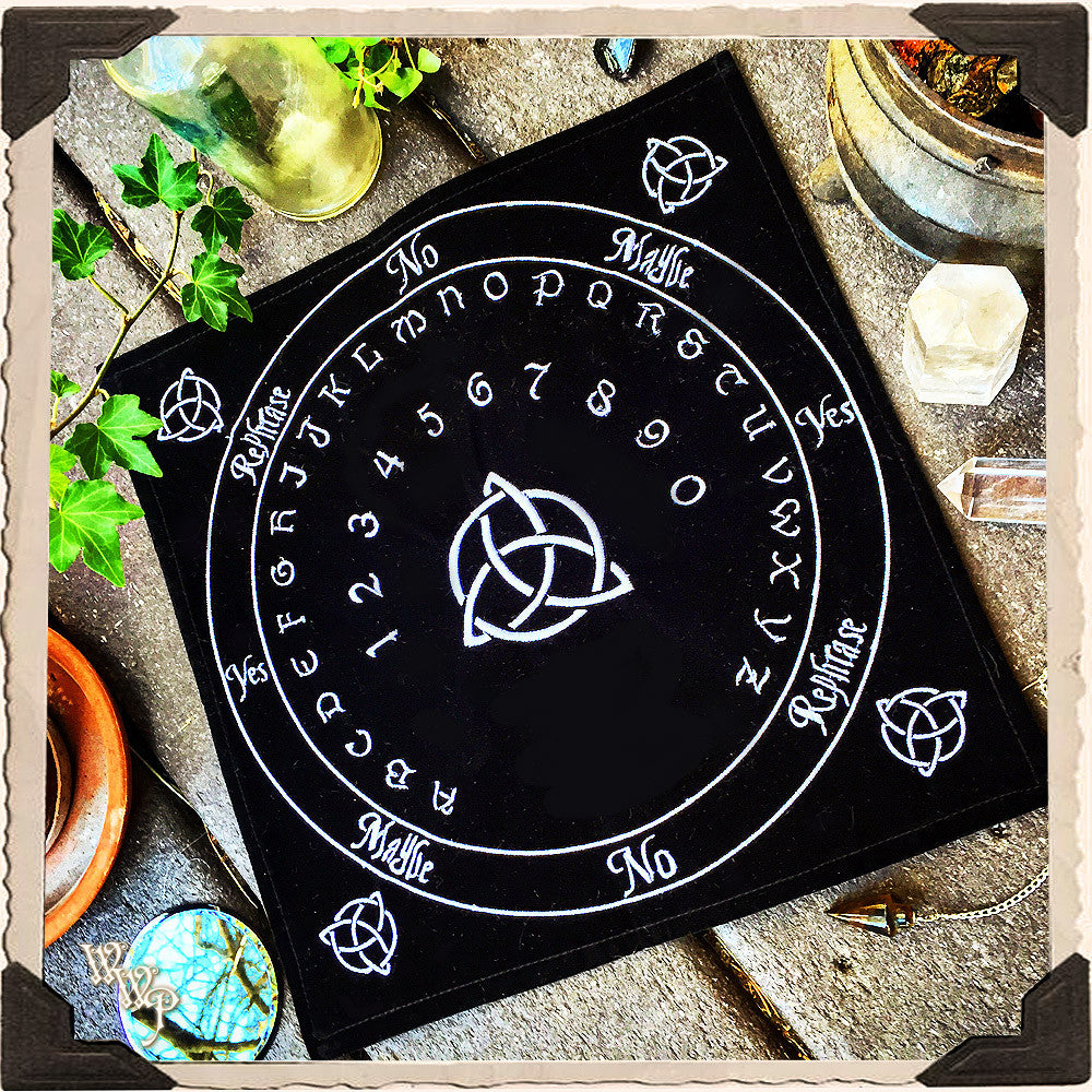 BLACK VELVET PENDULUM MAT. With Celtic Triquetra For Divination & Spir ...