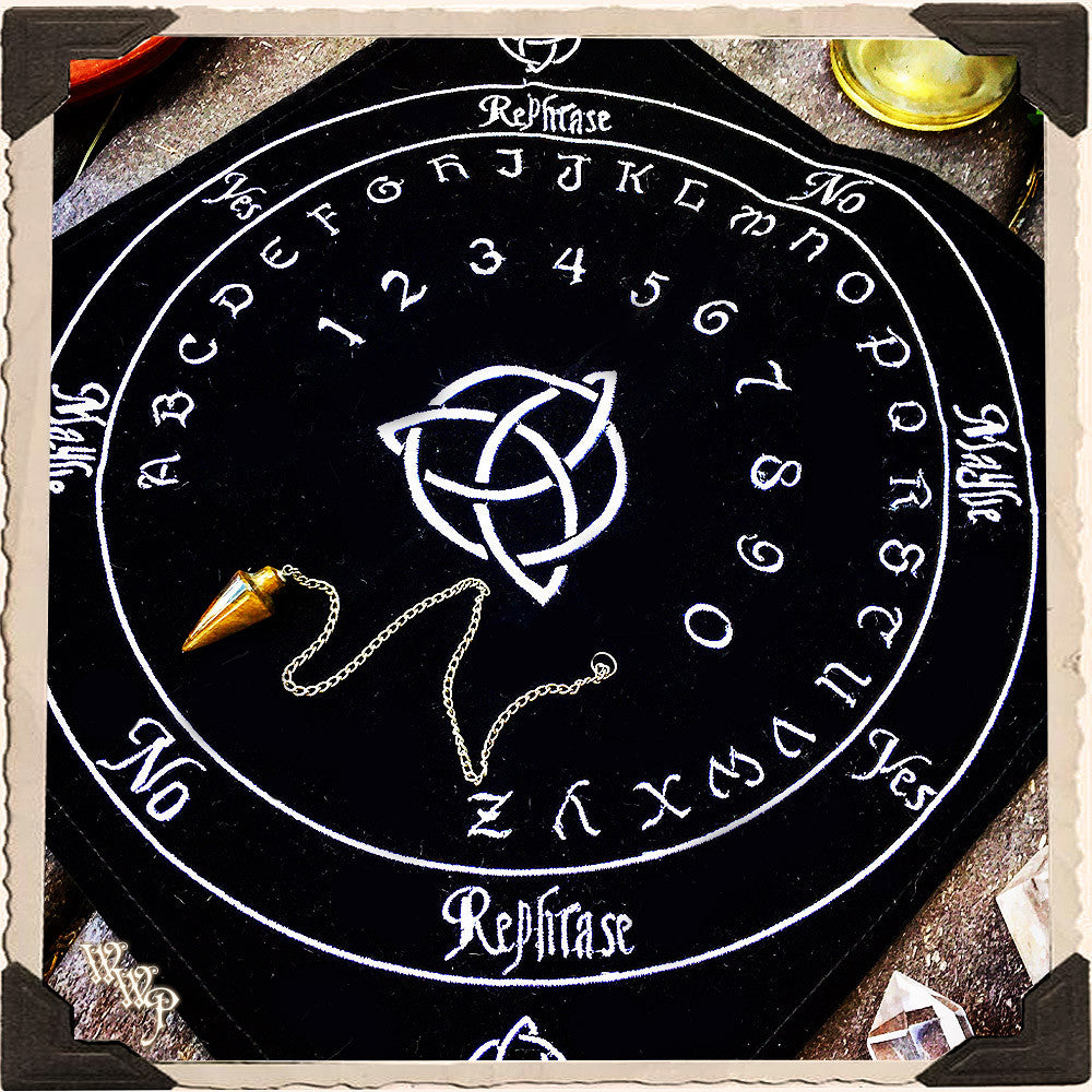 BLACK VELVET PENDULUM MAT. With Celtic Triquetra For Divination & Spir ...