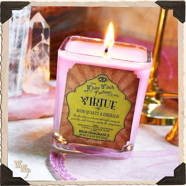 VIRTUE Elixir Apothecary CANDLE 7oz. For Beauty, Good Faith & Gentleness.