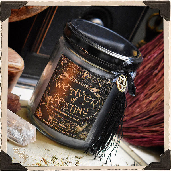 WEAVER OF DESTINY APOTHECARY CANDLE 16oz. For Manifestation of Reality & Conjuring Ideal Outcomes.