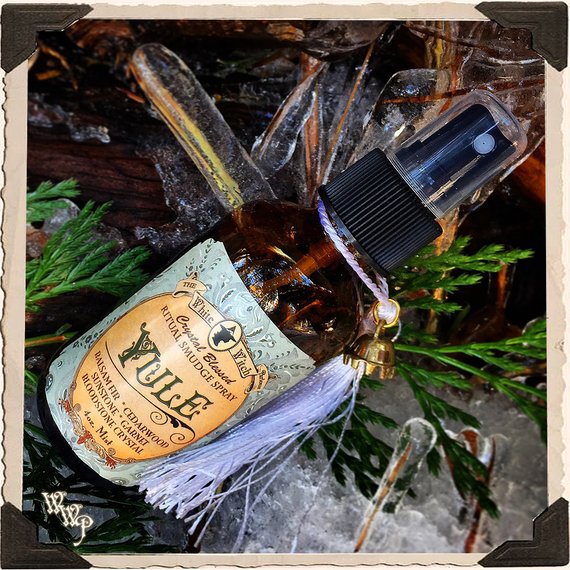 YULE 4oz. Alchemy RITUAL SMUDGE SPRAY. For Winter Solstice, Illumination & Renewed Energy.