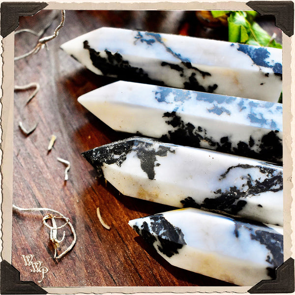 ZEBRA STONE CRYSTAL OBELISK. For Life Contentment, Balance & Problem Solving. White Witch Parlour