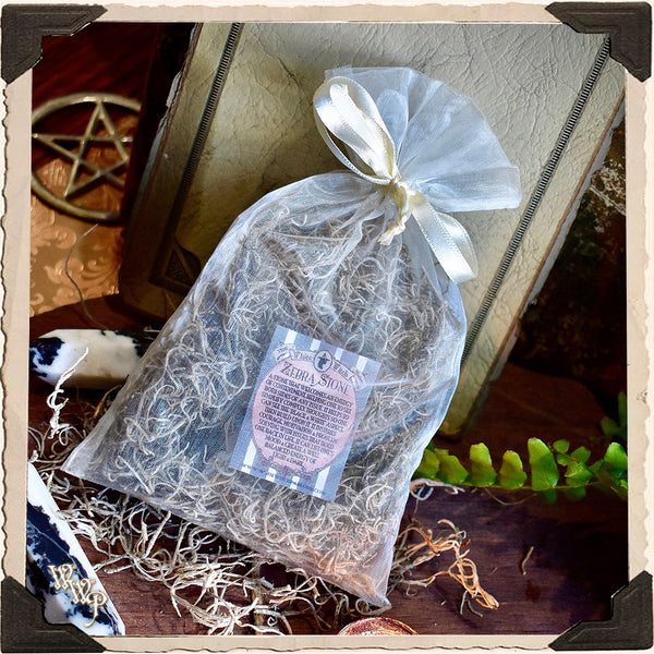 ZEBRA STONE CRYSTAL OBELISK. For Life Contentment, Balance & Problem Solving. White Witch Parlour